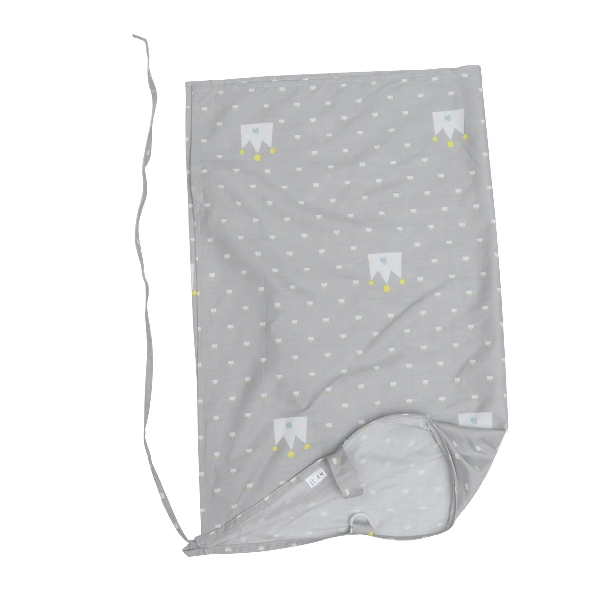 غطاء رضاعة قطني مع عباءة للرضاعة الطبيعية بطباعة تاج رمادي للنساء للاستخدام الخارجي أثناء السفر والمشي #2