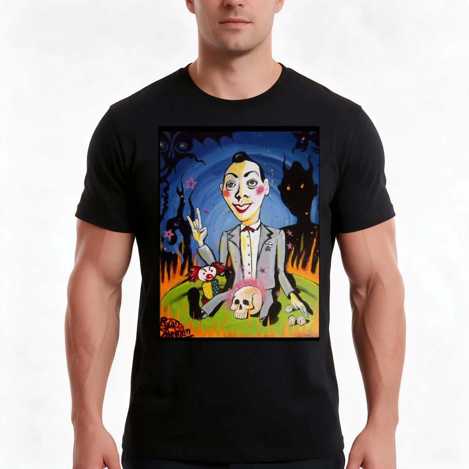 The Shadows of Pee Wee's Playhouse T-Shirt Summer Casual Cotton Tee Oversized Streetwear Tops Vintage Graphic Print