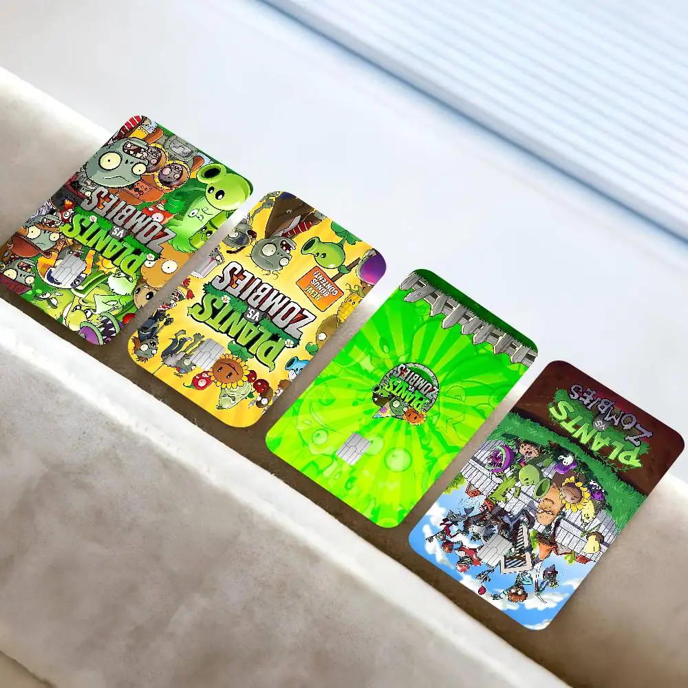 Classic Game P-Plants Vs Z-Zombies Game Film Cover Sticker Case for Small Chip Credit Debit Card Front Side