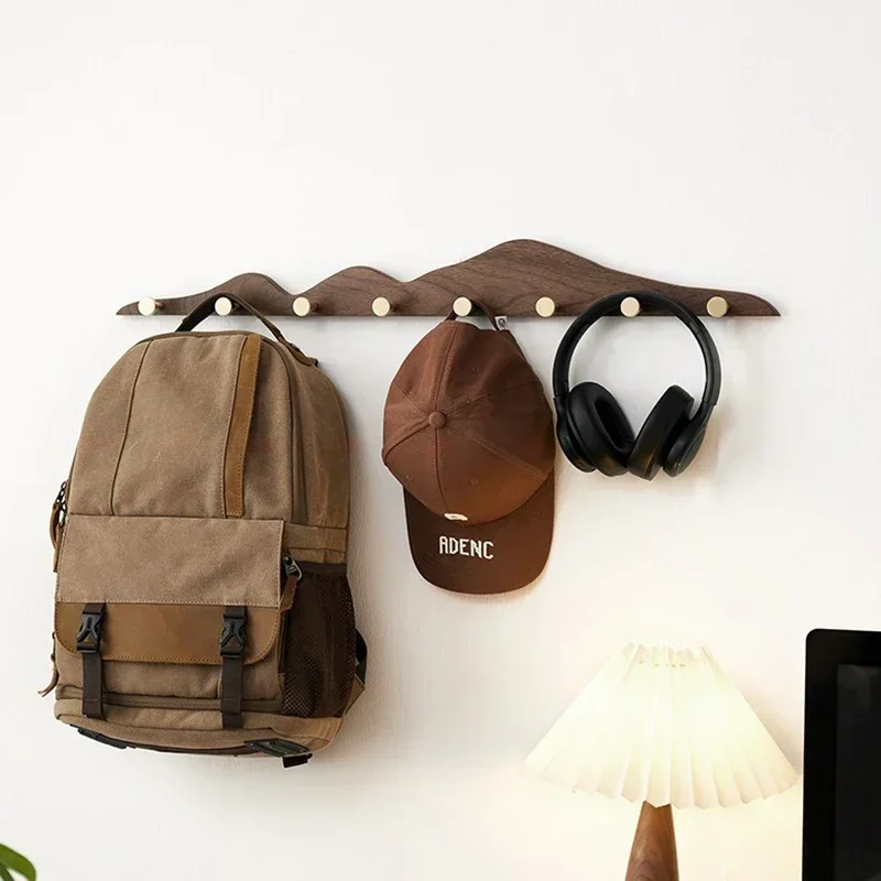 Solid Wood Clothes Hook Modern Luxury Brass Row Hooks Creative Fitting Room Wall Clothes Wall Hanging Bracket Home Furniture