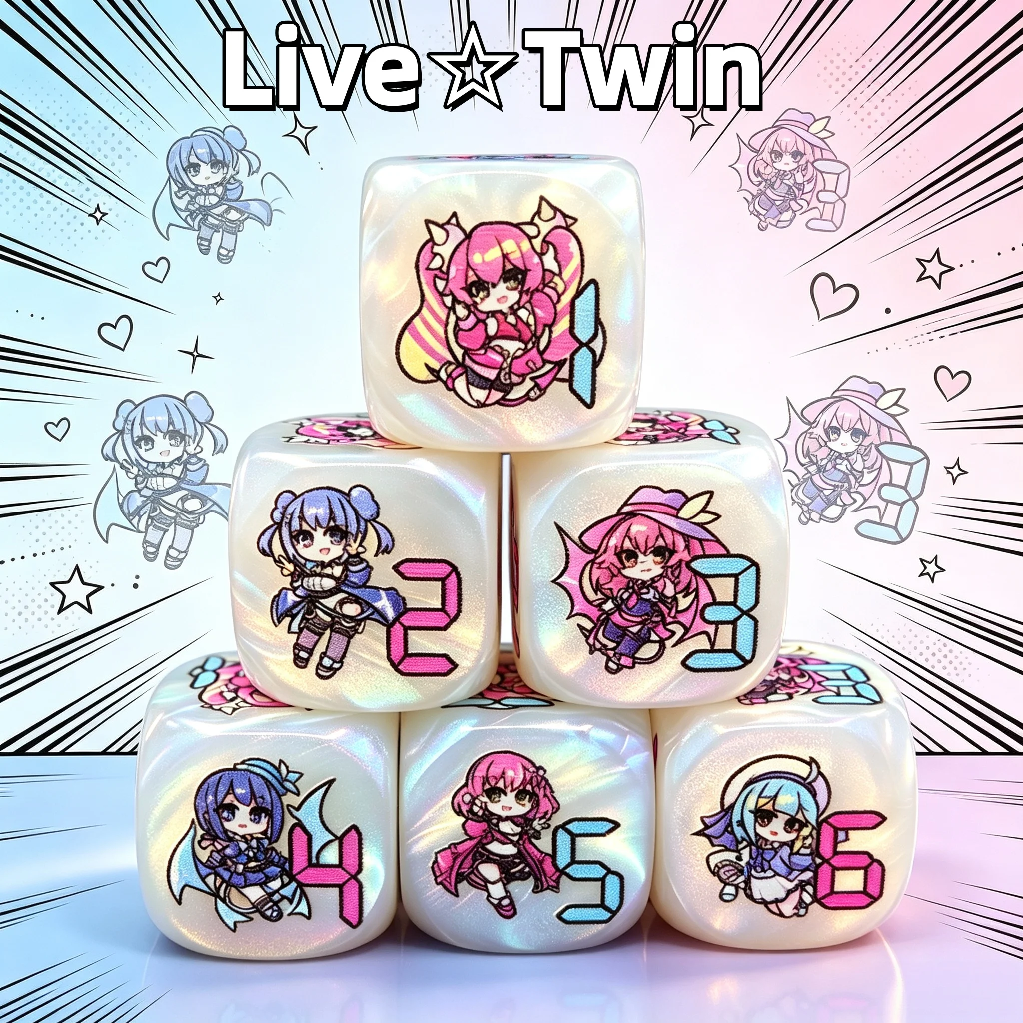20mm Yu-Gi-Oh！Q Version Live Twin Ki Sikil/Lil La Resin Multi-faceted Dice Damage Indicator Counter Board Game Specific Dice Toy