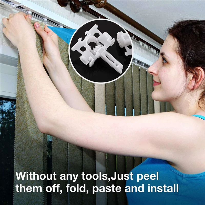 Vertical Blind Repair Carrier With Stem Vertical Blinds Repair Kit White Blinds Replacement Parts60pcs-AT36