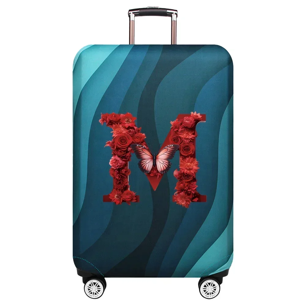 Stretch Fabric Luggage Protective Cover Simplicity Suitcase Trunk Holders Case Portable Travel Accessories Red Rose Series