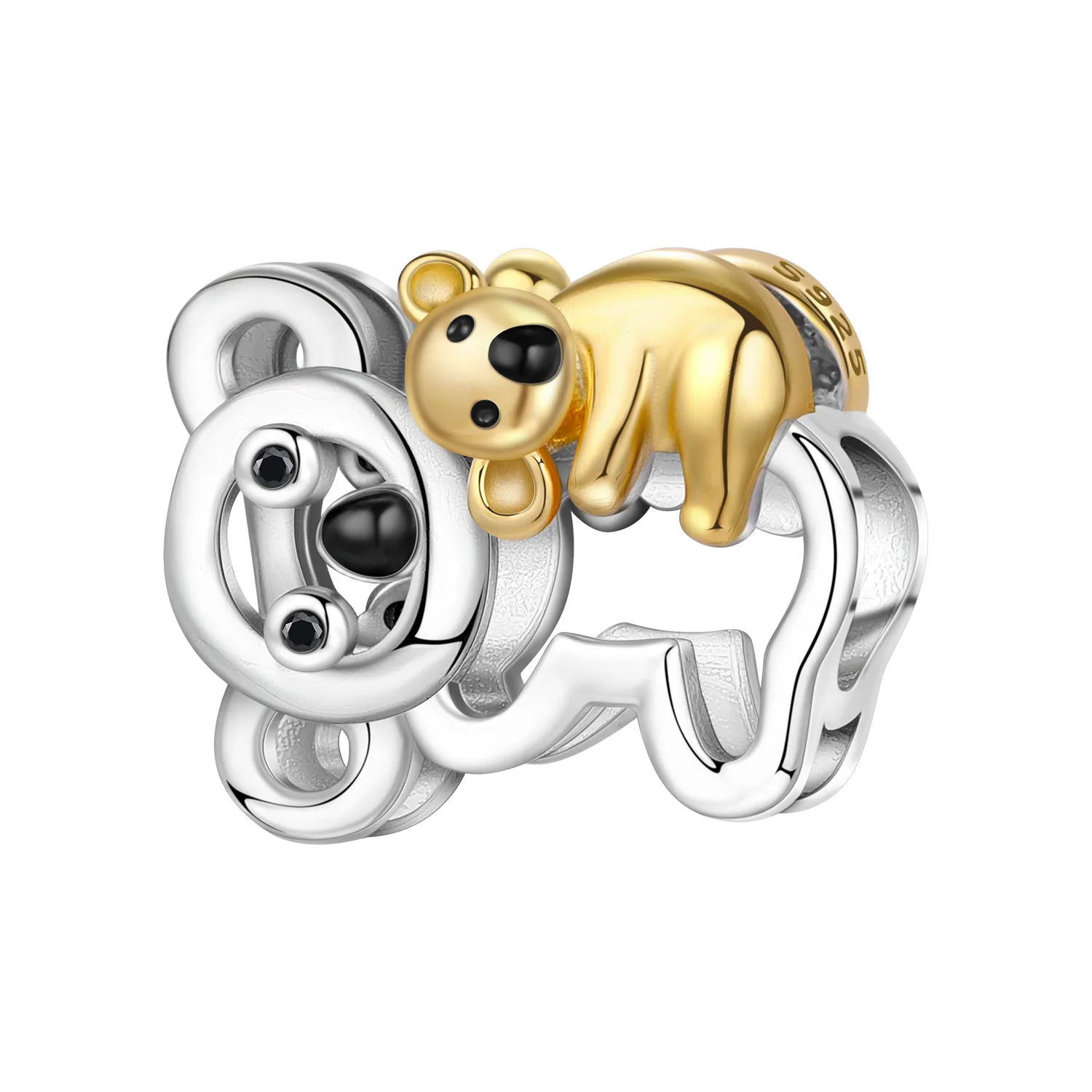

CYCUFF 925 Sterling Silver Mother And Child Koala Animal Pendants Bracelet Necklace Charms Fit Jewelry Party Beads DIY Fine Gift