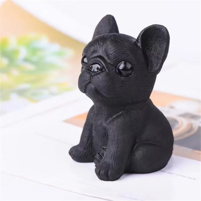Natural Crystal Toothless Dragon Carved Obsidian Animals Quartz Figurine Healing Crystals Home Decor Reiki Gift
