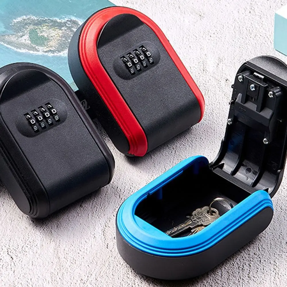 Full Plastic Password Key Box Universal Fit Mechanical Combination Lock Key Organizer 4 Digit Password Anti-Theft