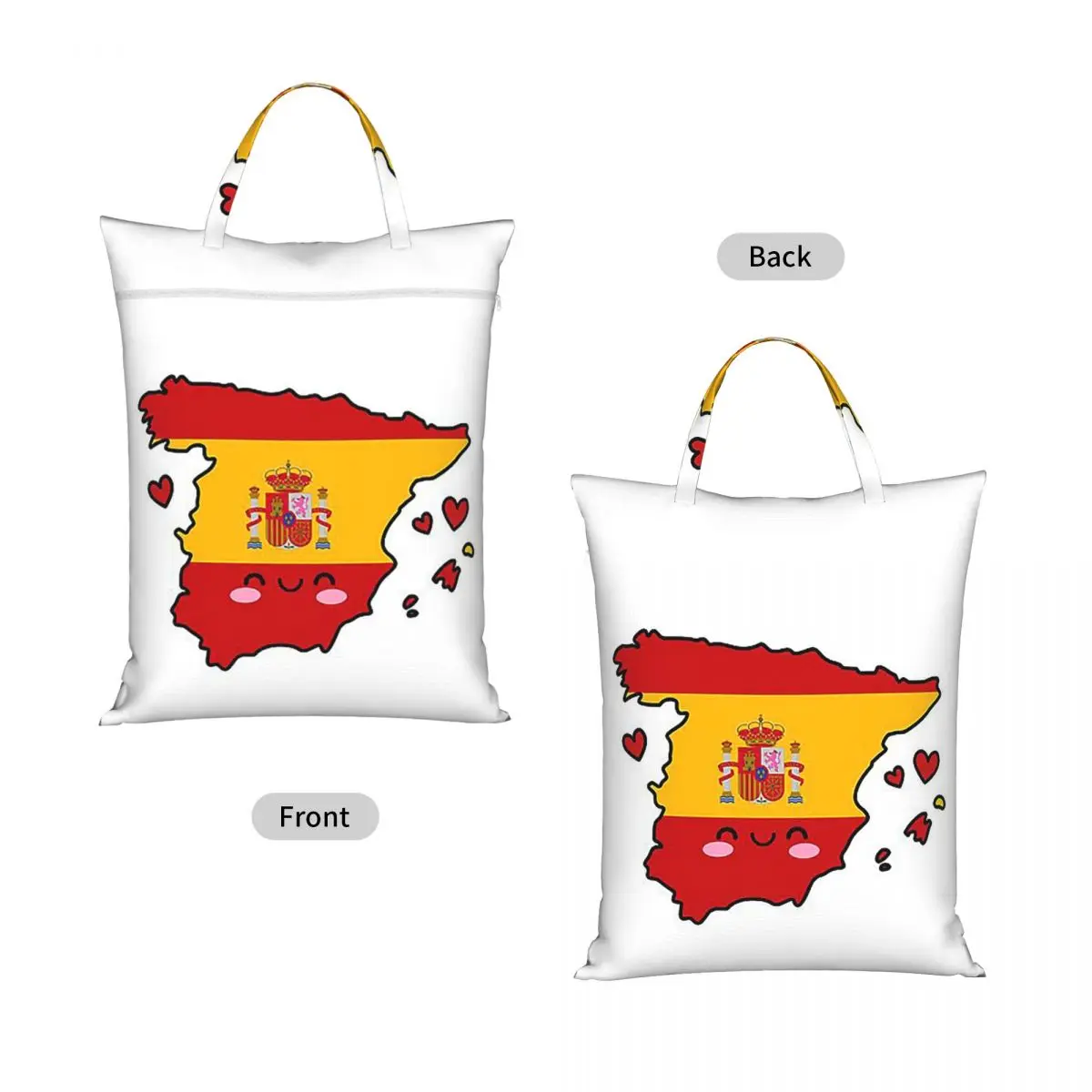 Spain Flag Map Smile With Love Laundry Collector Foldable Laundry Basket Large Storage Washing Basket Home Organizer