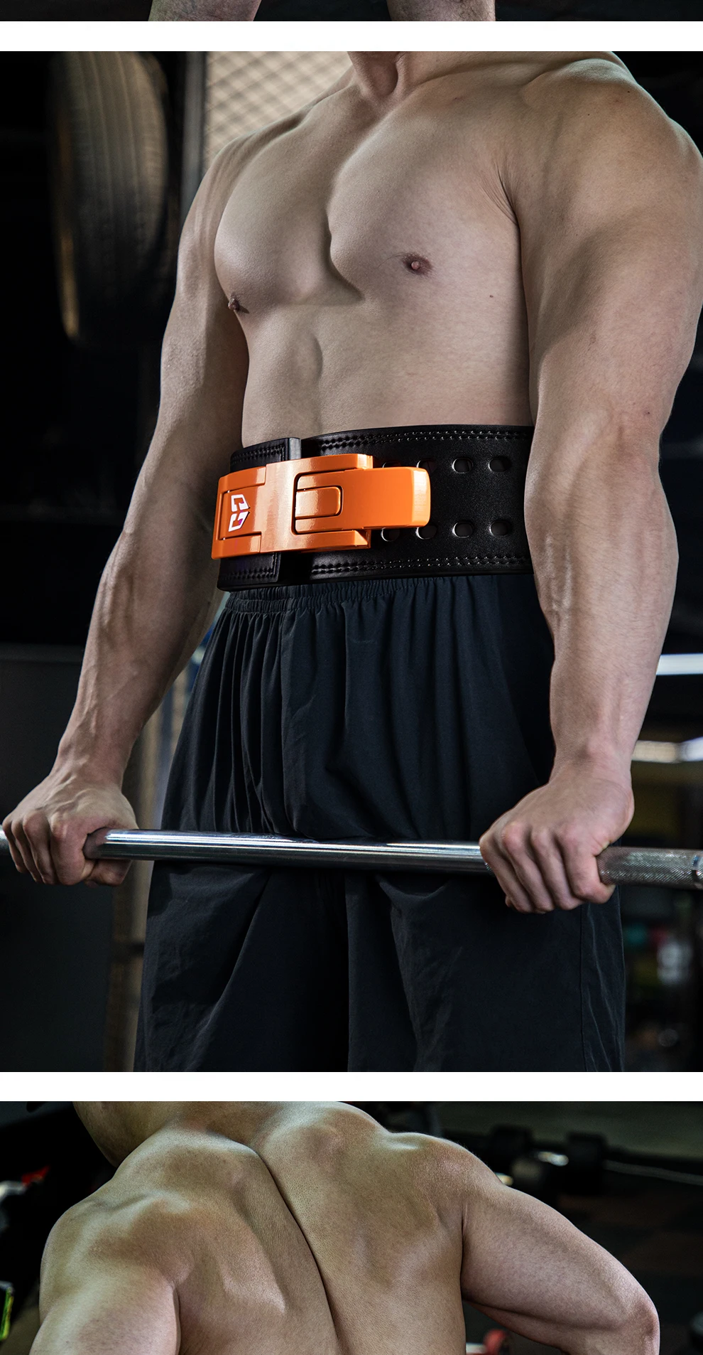 Verstellbarer Gewichthebergürtel, Hebel-Powerlifting-Gürtel, Fitnessstudio-Langhantel, Squat-Kreuzheben, Taillenstütze, Lendenwirbelstütze für Krafttraining – Detail 4