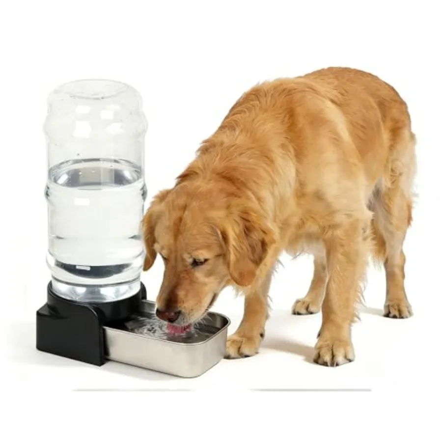 

Large Capacity Gravity Water Dispenser for Dogs lon Stainless Steel Pet Water Bowl for Medium and Large Pets Low Refill Automat