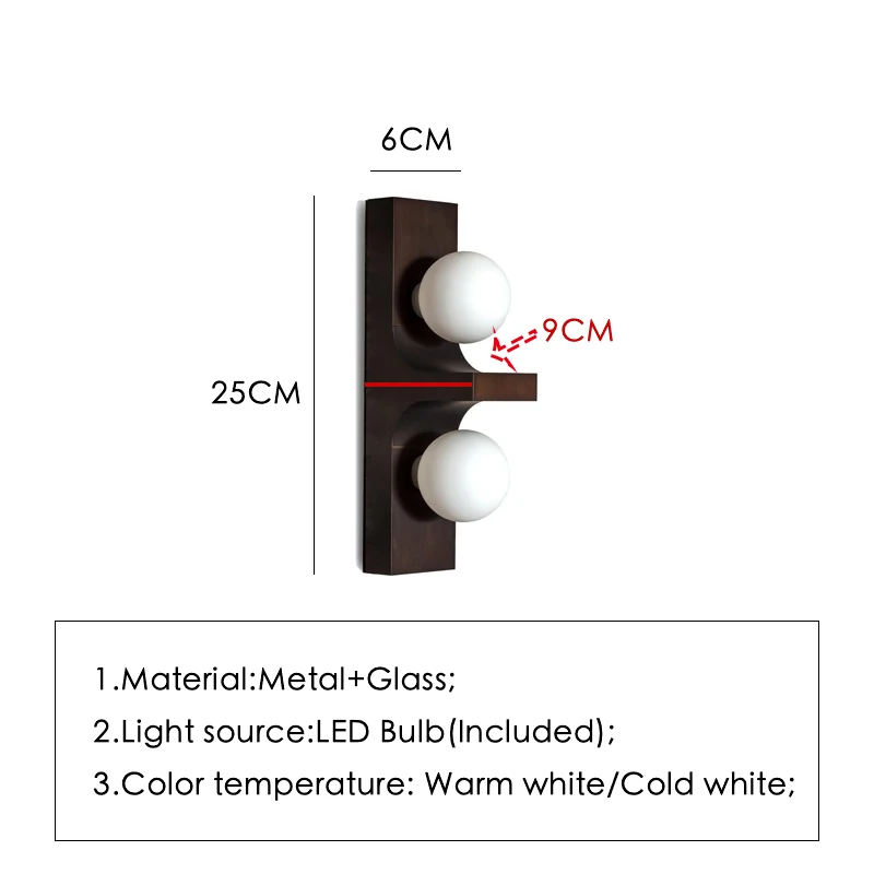 Imagem -04 - Lâmpada de Parede Longa do Metal Escovado ao Lado da Luz Sconce Decoração Home Minimalista Criativo Cabeça Dupla Lâmpada de Parede Iluminação Led Qualidade