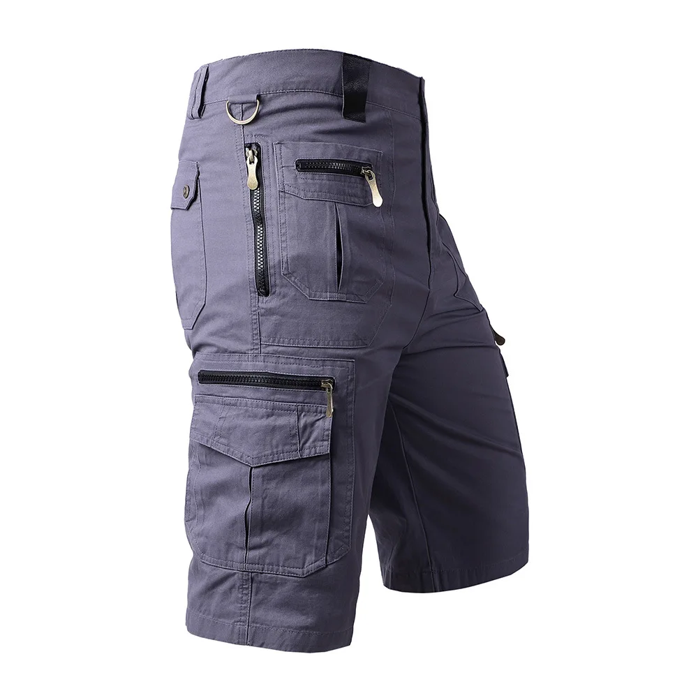 Military Cargo Shorts Men Tactical Joggers Shorts Solid Color Multi Pockets Summer Relaxed Fit Straight Cargo Shorts Streetwear