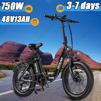 Vitilan U3 Folding Electric Bicycle 750W Motor 48V13AH Removable Battery Aluminum Alloy E-bike 20 Inch Tire Aldult Electric Bike
