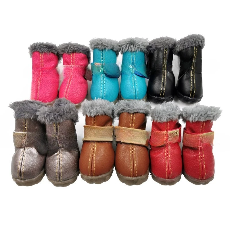 

Pet dog shoes winter super warm 4 pieces/set dog boots cotton non-slip XS XXL small dog shoes pet supplies chihuahua waterproof
