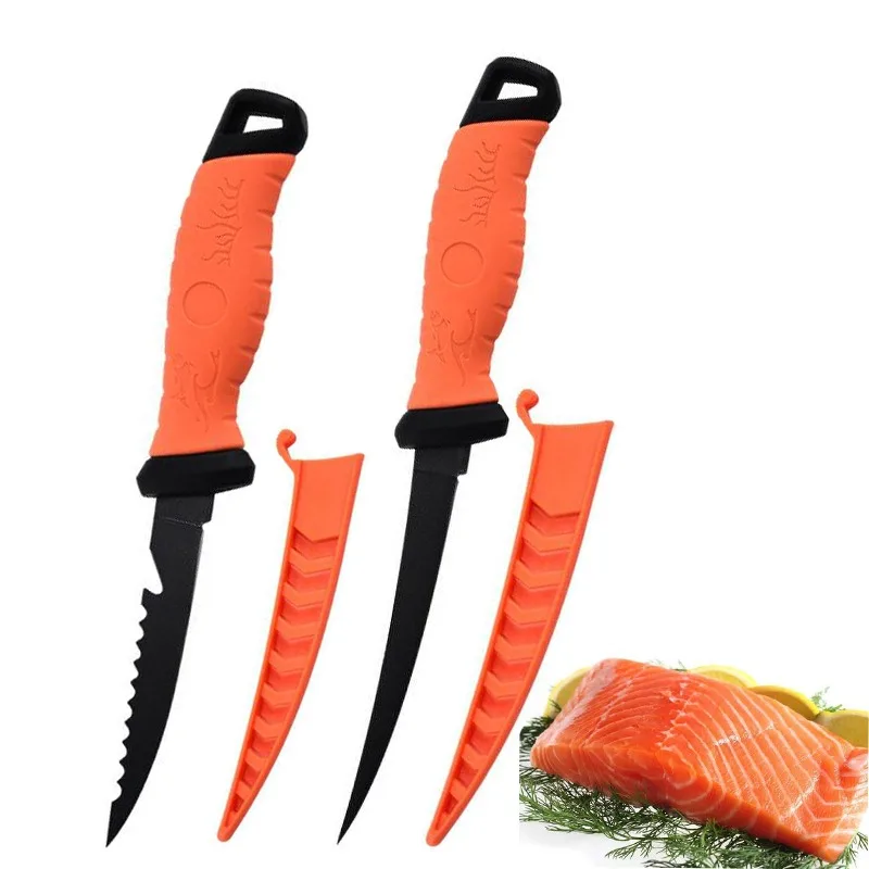 

Kitchen Knives Japanese Chef Knifes Boning Knife Fish Fillet Sashimi Fishing Knife Stainless Steel Coating Blade with Sheat