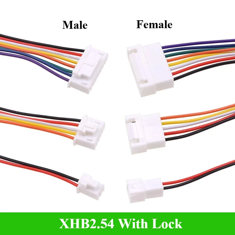 

XHB2.54mm Air Docking Connector 2/3/4/5/6/7/8Pin Pitch Male Female Plug Socket 20cm Wire Length 26AWG Wire Cable Connector