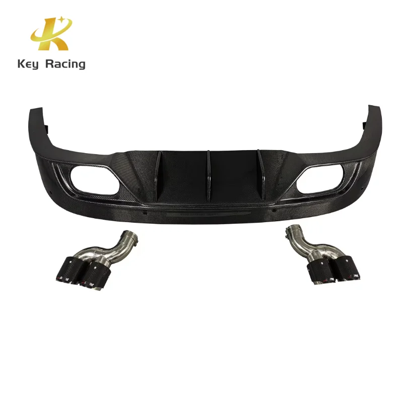 Carbon Fiber Rear Bumper Diffuser Lip With Tail Throat For Jaguar F-Pace 2015-2019 Accessoire Voiture Autos Accesorio