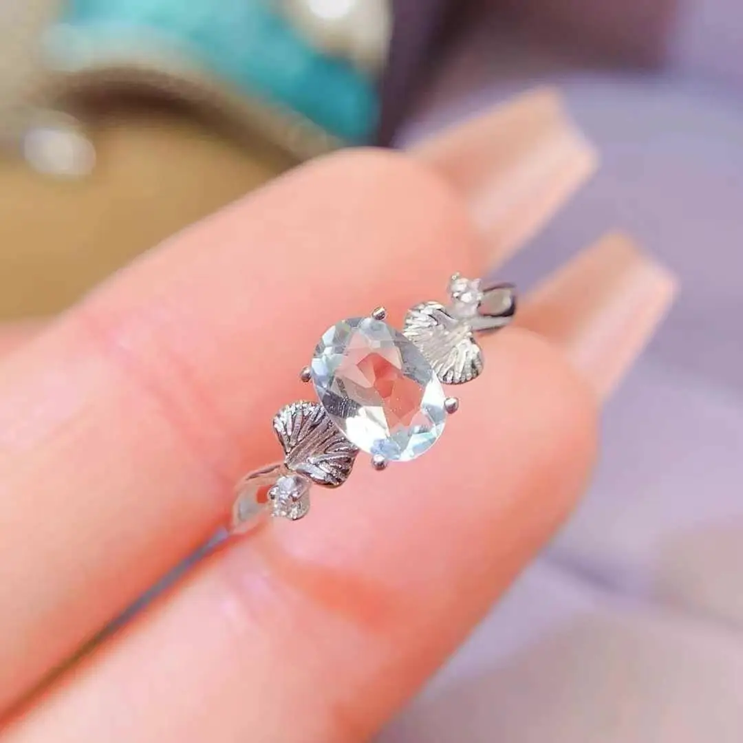 

Fine Jewelry 925 Sterling Silver Sapphire Ring Lovely Women Flower ring Natural Real Sapphire Free Shipping