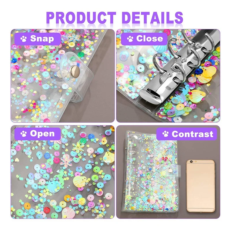 투명 소프트 PVC 6 링 바인더 커버, 노트북 바인더 커버, 라운드 링 투명 바인더 커버, A6 보호대, 2 개