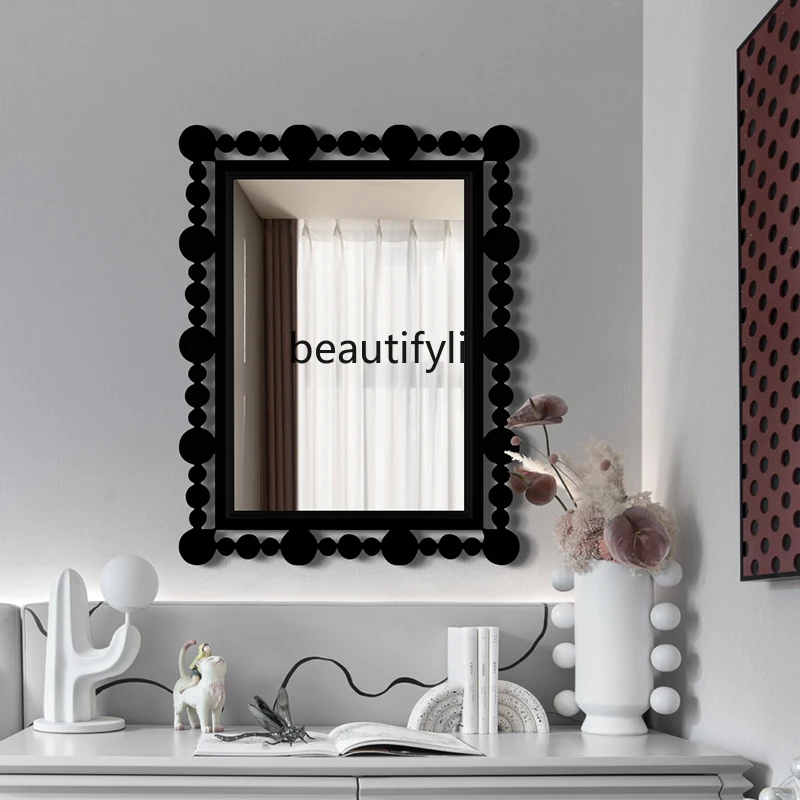 

French full-length mirror wall-mounted wall living room entrance decorative mirror American art floor mirror