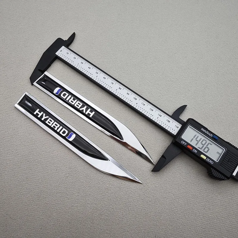 2 قطعة ثلاثية الأبعاد شفرة معدنية الهجين شعار شعار شارة ملصق الأبواب الجانبية درابزين مائي لمتوافق مع جميع الإصدارات الهجينة للسيارة #6