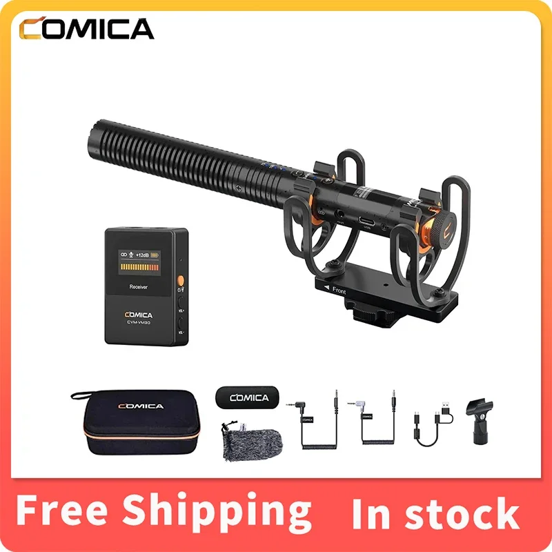 COMICA VM30 2.4G Super Cardioid Condenser Wireless Shotgun Microphone for Smartphone,Camera, Computer