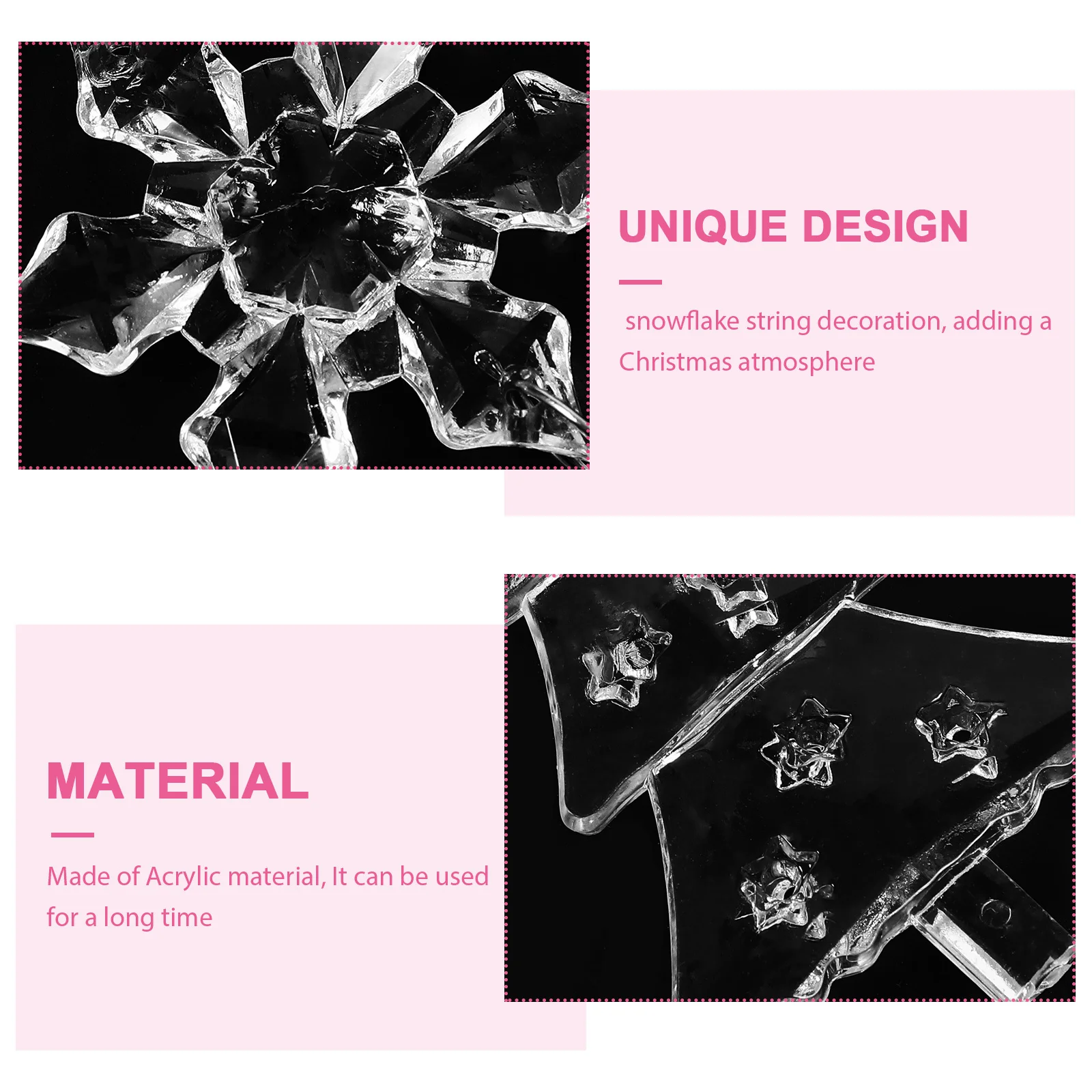 

2Pcs Snowflake Hanging Xmas Tree Ornaments Classic Christmas Decorations Xmas Pendant Holiday Tree Decor Party Supplies