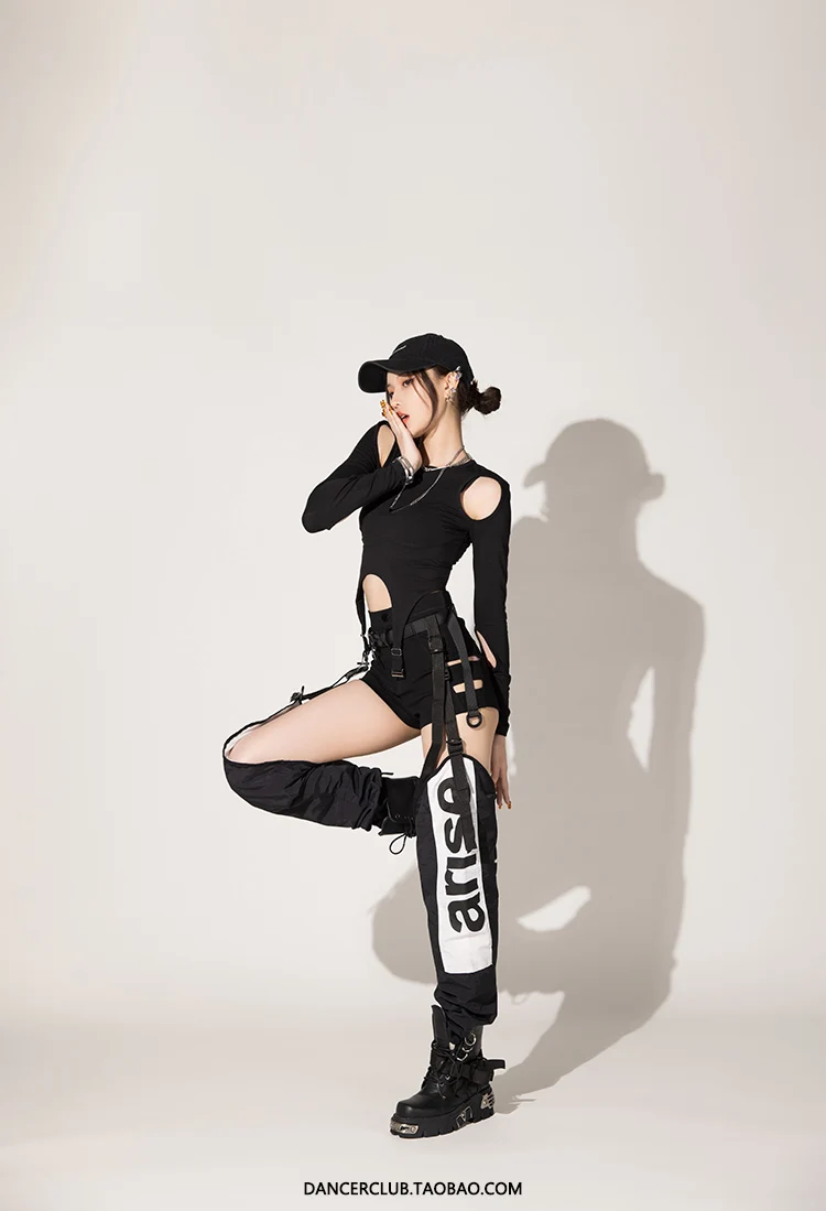 Adult Women Kpop Girls Group Wear Hip Hop Dance Pants Sexy Nightclub Gogo Dance Rave Outfit Pole Dance Stage Costume DJ outfits