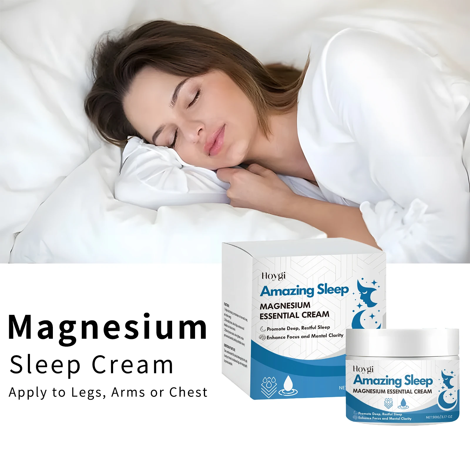 Magnesium Cream for Sleeping Gentle Relaxing Hydrating Sleep Body Lotion Relieve Muscle Pain Reduce Stress Lavender Cream 90g