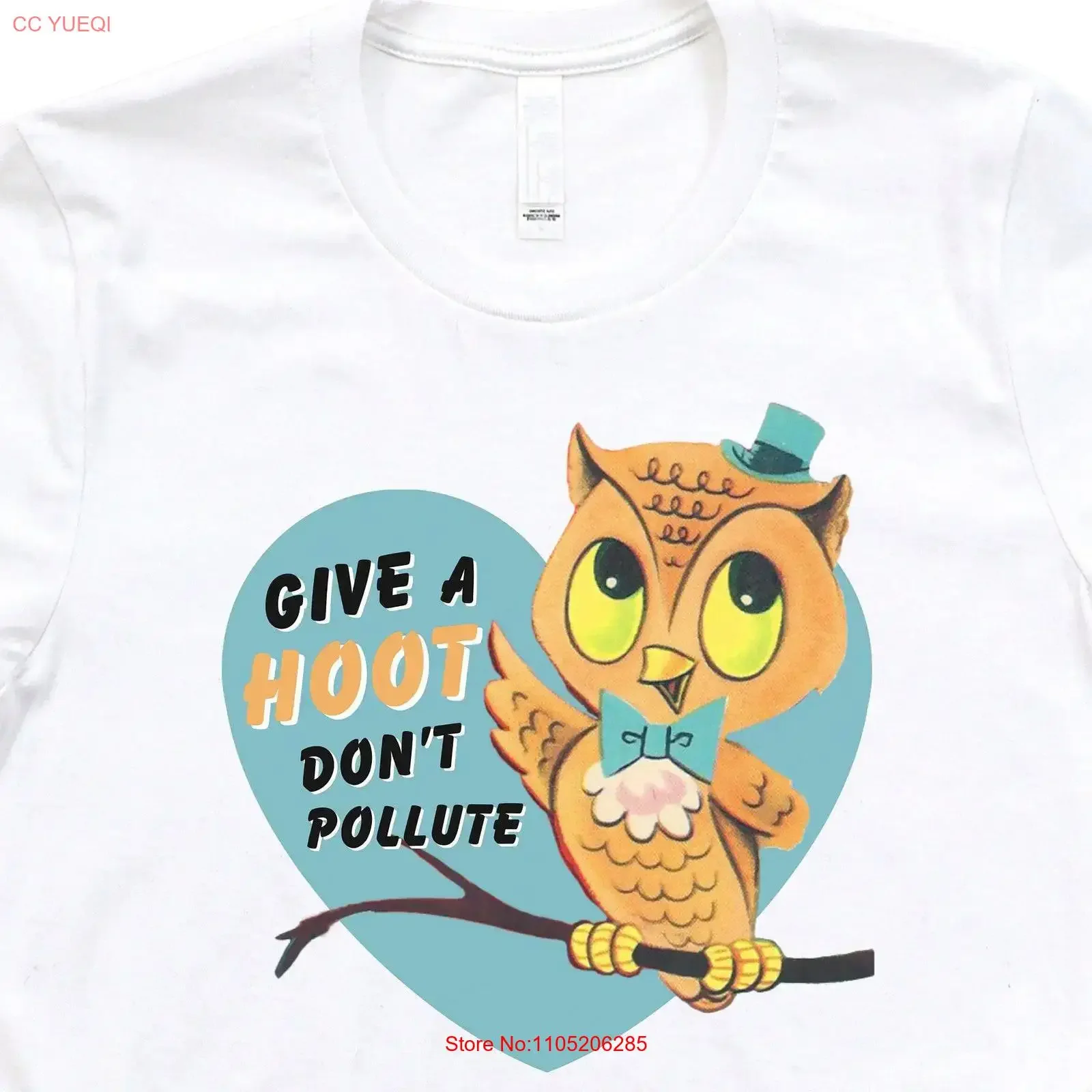 Give a hoot don't pollute unisex vegan T Shirt environmentalist top save the planet eco friendly love your mother vintage homme