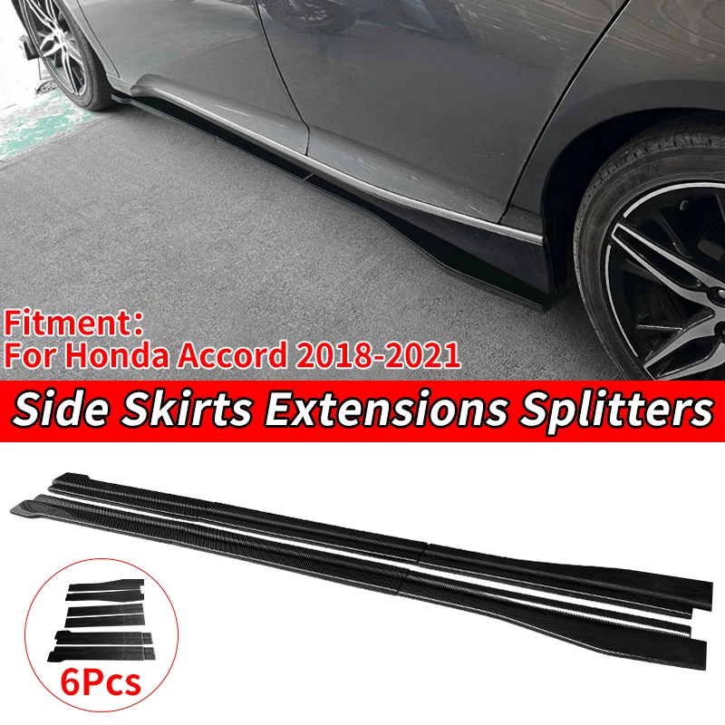 

Hot Sale Car Side Skirt Adjustable Bumper Gloss Black Appearance Modifiedextension Rocker Plate Lip For Honda Accord 2018-2021