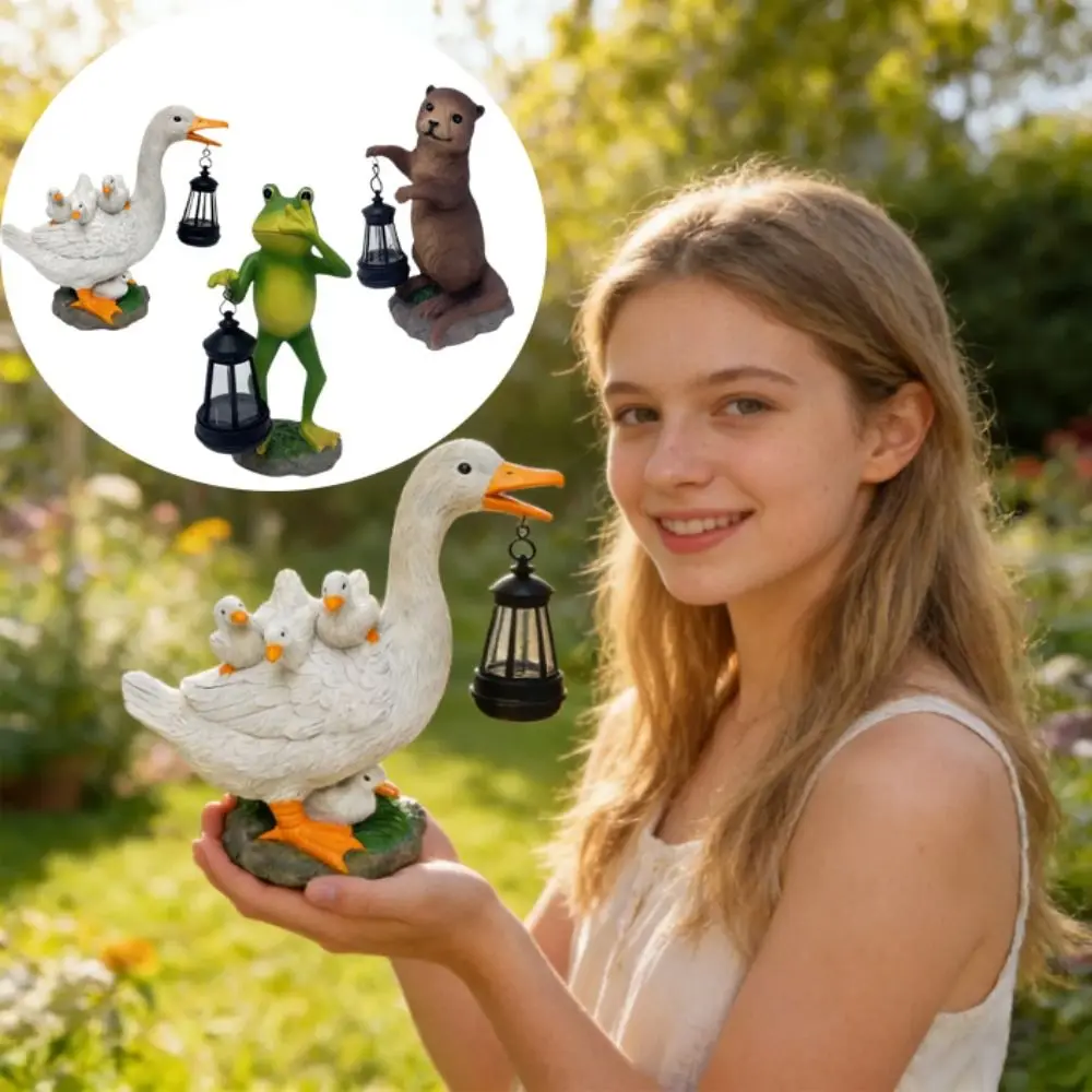 

Solar Powered Solar Frog Lantern Waterproof Resin LED Light Waterproof Resin Frog Sculpture Pathway Decor Animal Figurine