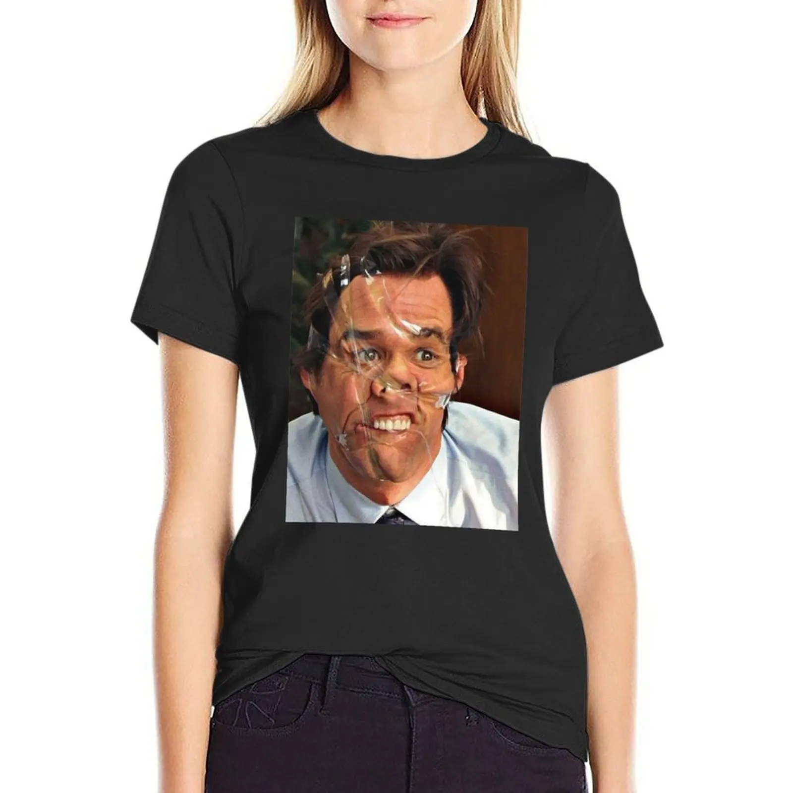 

jim carrey meme T-Shirt plain shirts graphic tees black t shirts for Women