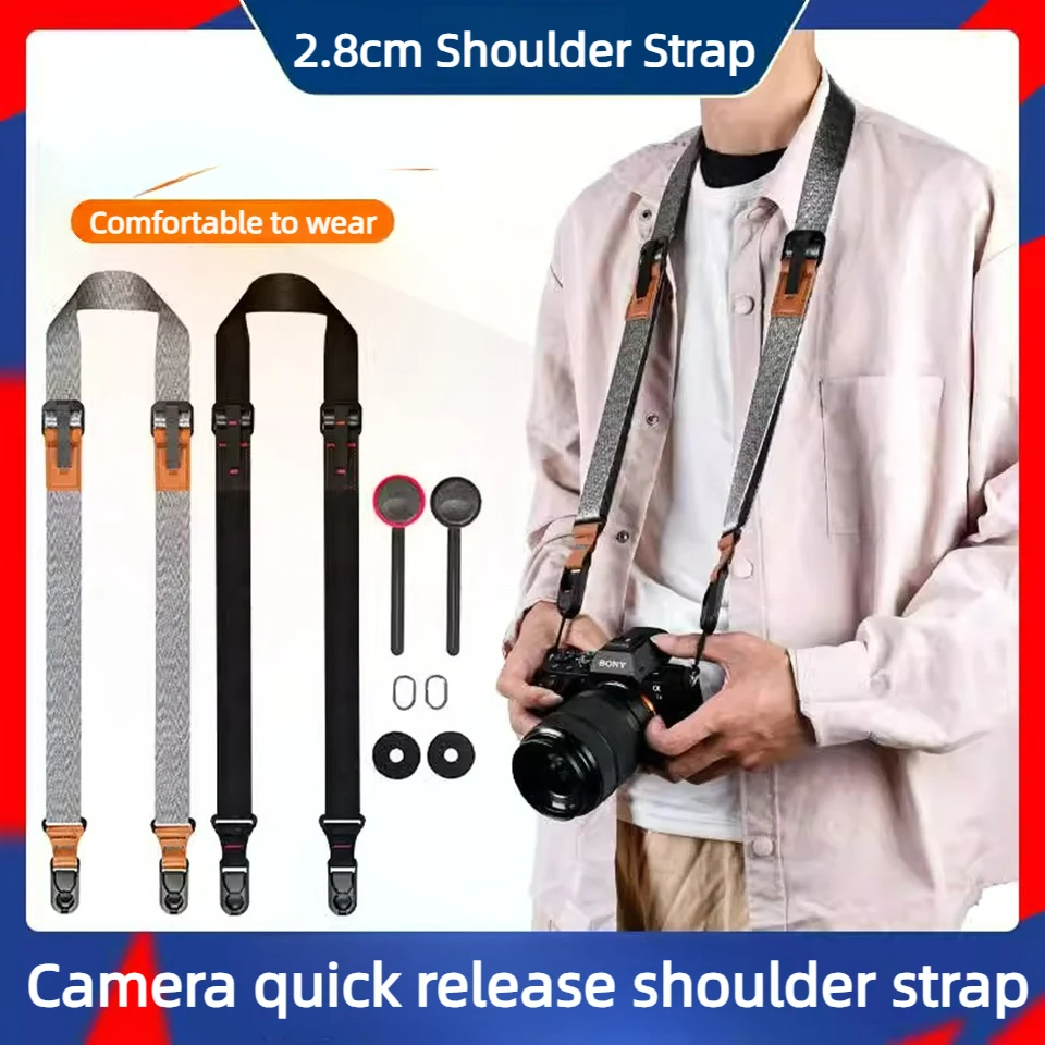 2.8cm Camera Adjustable Shoulder Strap Quick Release Sling for Canon Nikon Z7 Z8 Z9 D850 D810 Fuji XT5 XT4 Sony DSLR Accessories