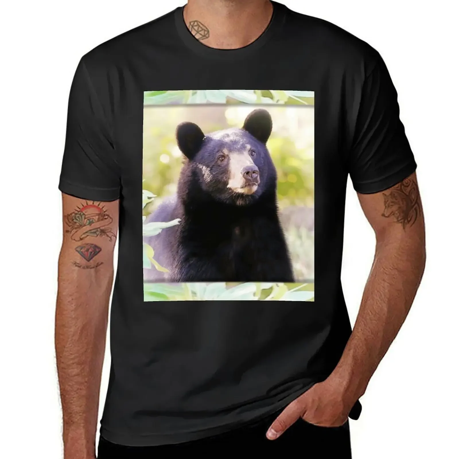 BEAR GIRL PORTRAIT T-Shirt tees man clothes oversizeds essential t shirt T-shirts for men cotton