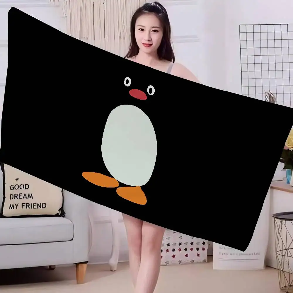 Children Animation P-Pingu Microfiber Printed Beach Towel Mountain Climbing Yoga Beach Swimming Running Absorbent Soft Towel