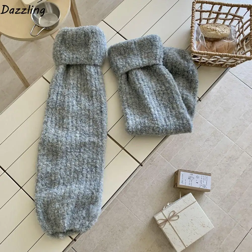

Harajuku Thick Warm Winter Leg Warmers Y2K Kawaii Plush Leg Socks Foot Cover Lolita JK Kinted Leg Warmer Spicy Girls