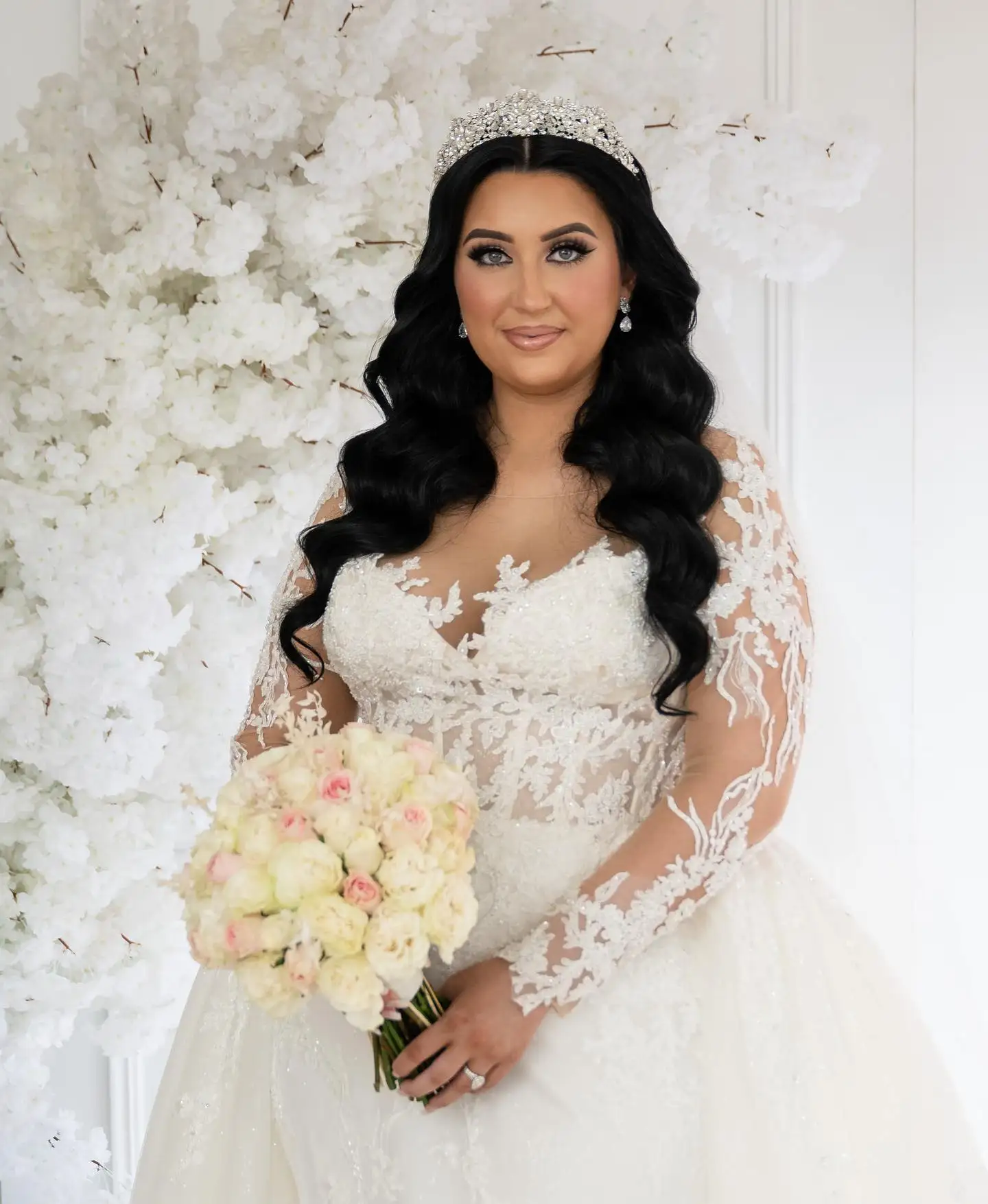 Plus Size gonne a sirena abiti da sposa abiti da sposa a maniche lunghe in pizzo Appliqued Modest robes de mariée