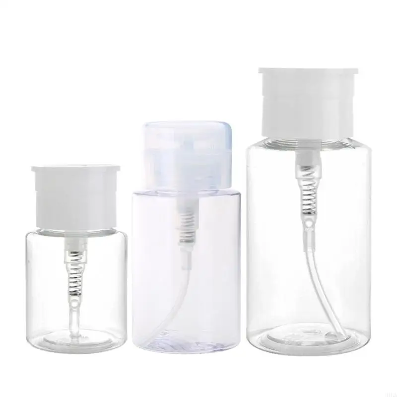 

31KA 100-200ml Push Down Dispenser Polish Remover Empty Bottle Dispensers Liquid Bottles Container for Salon Home Use