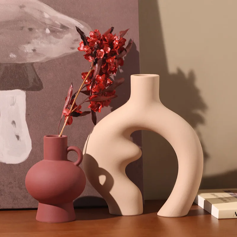 Ceramic Vase, Stylish Home Decor for Living Room Entryway, Dry Flower Arrangement Decoration, ceramic vase