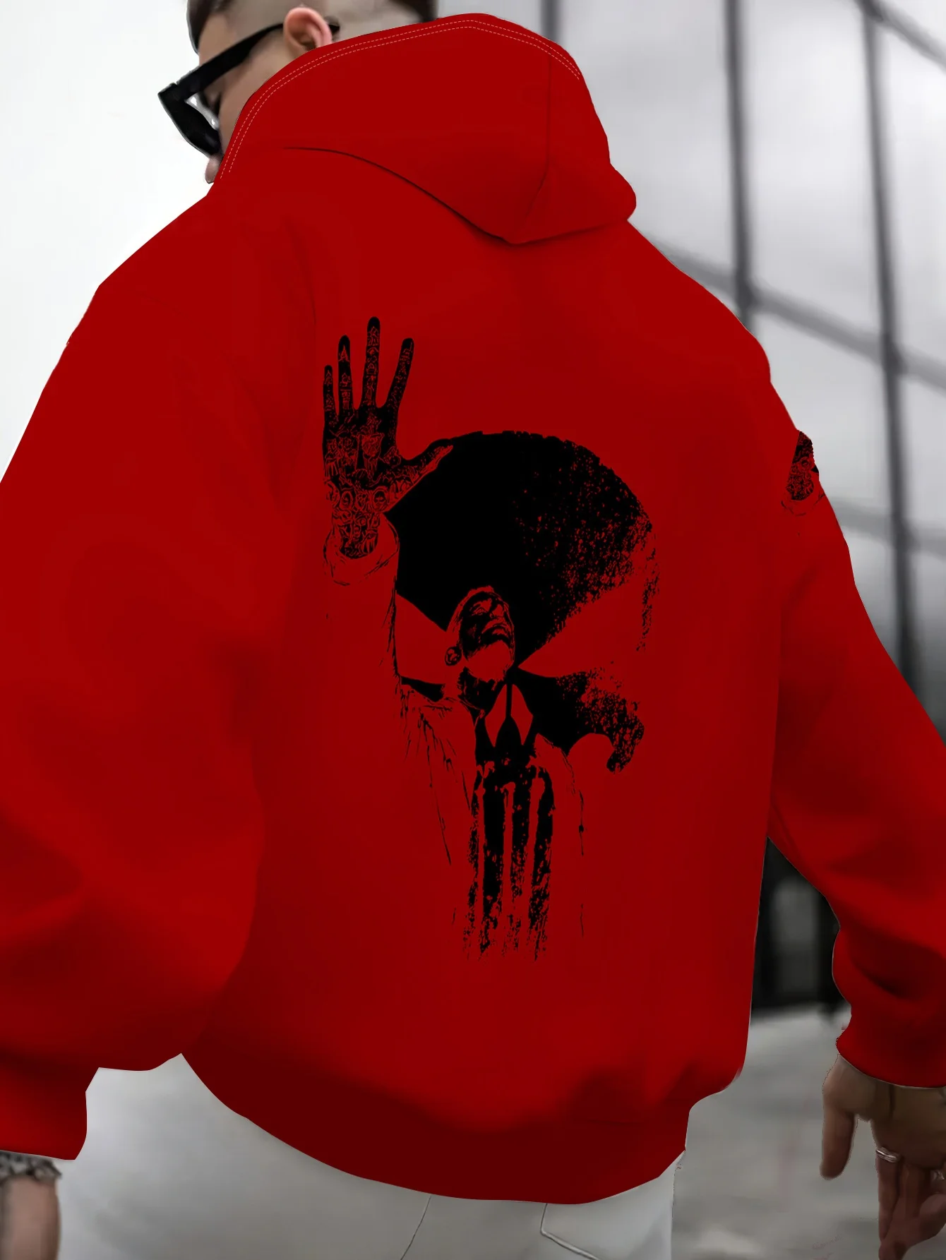 New model: men’s hooded long-sleeve loose-fitting casual printed basic sweatshirt. Perfect for young people in spring, summer, a