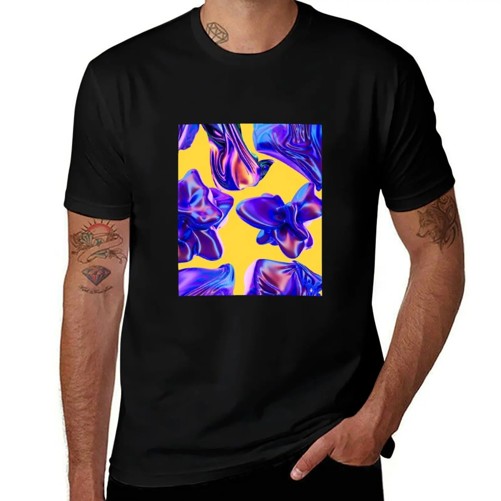 

Modern vivid abstract pink purple swirls T-Shirt Clothing summer shirt anime mens plain t shirts