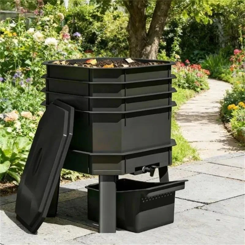 Compost Bins Advanced Ventilated Compost Fermentation Bins for Organic Waste Recycling Kitchen Garden
