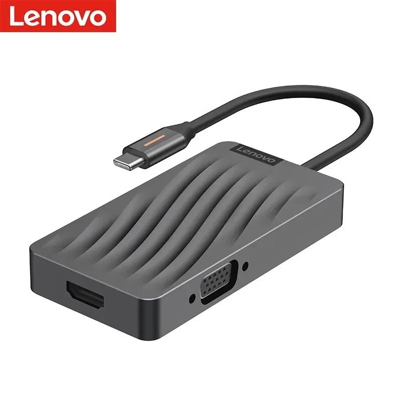 Lenovo Type-C Docking Hdmi Vga Converter Spliter 4K Projectiescherm Laptop Adapter Voor Xiaoxin Apple M1 Huawei Universal