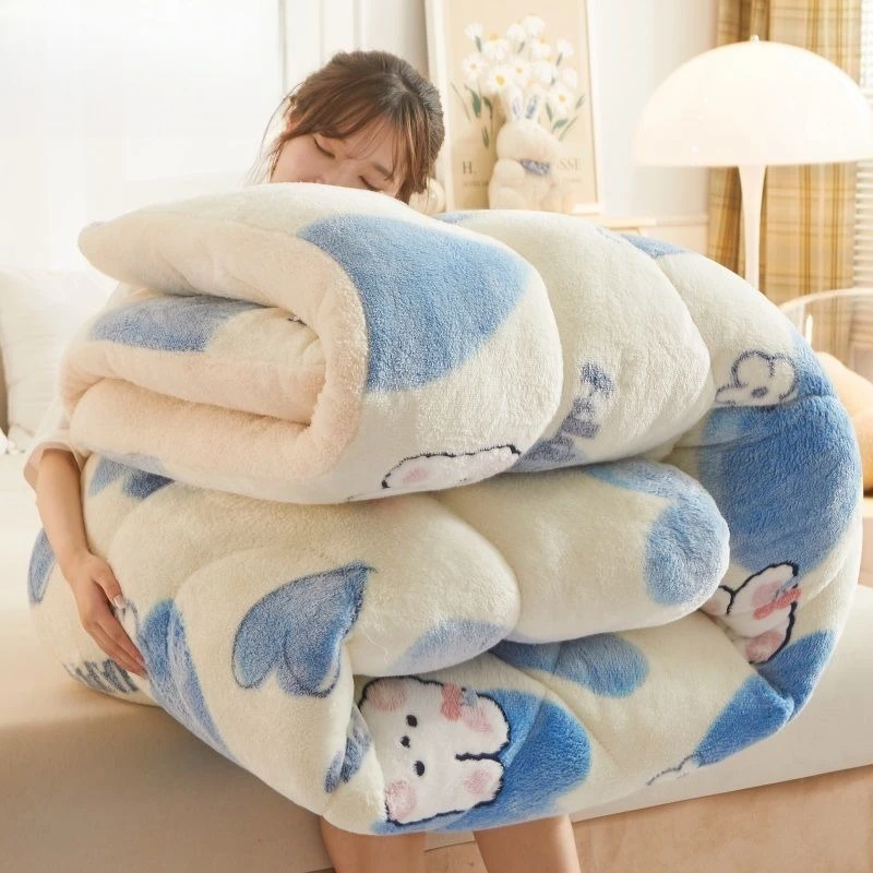 

Двустороннее бархатное теплое одеяло осенью и зимой, утолщенное бархатное одеяло со снежинками