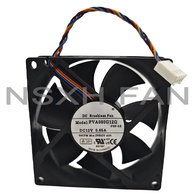 Ventilador do processador central PWM, 8CM8025, 12V0.65A, 4PIN, PVA080G12Q