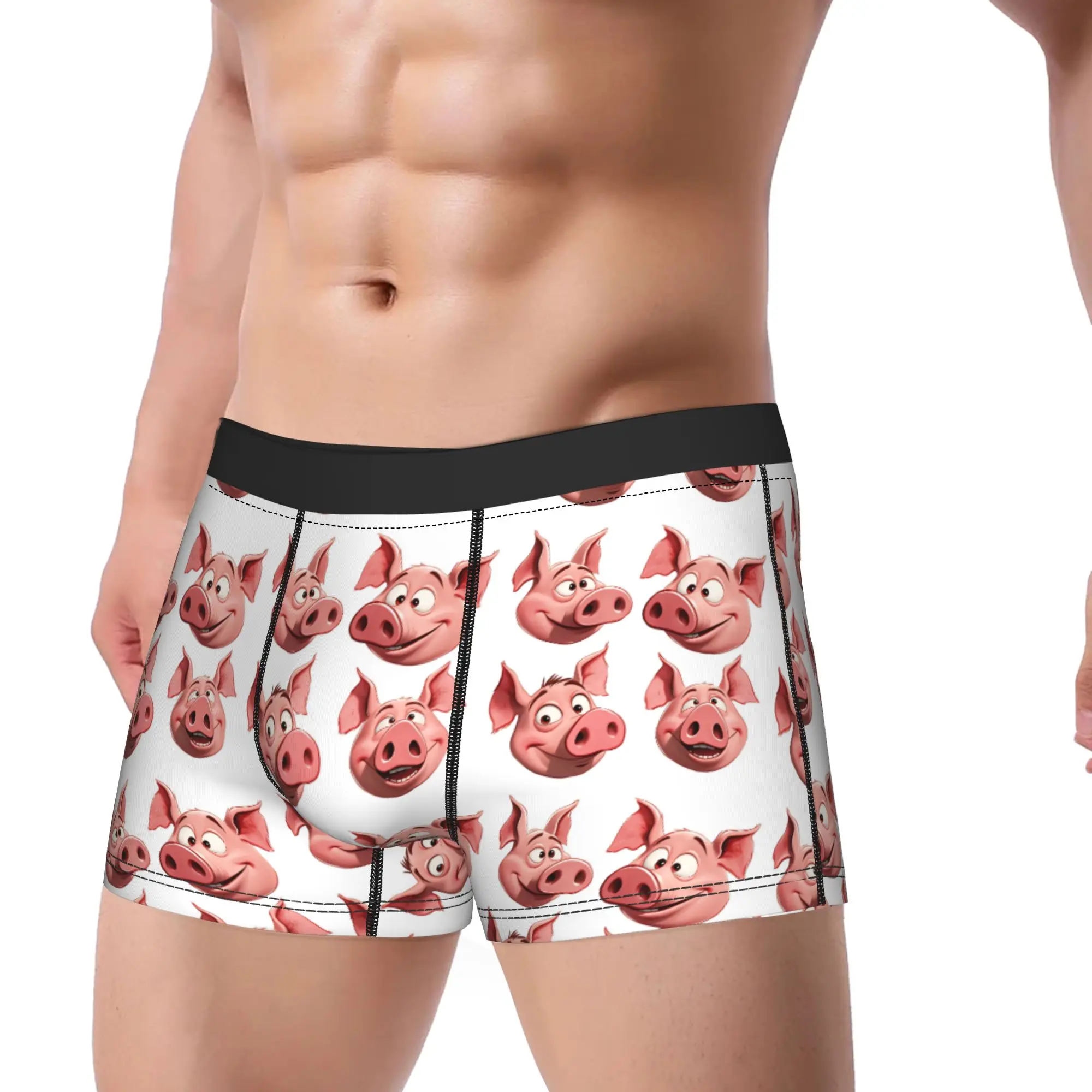 Cute Pig Meme Underwear  Man Boxer Brief Comfortable Boxershorts Hot Sale Custom DIY Plus Size Underpants
