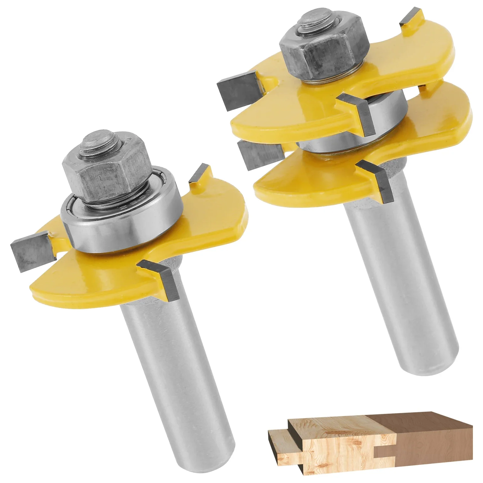 3-12mm T Slot Router Bit 1/2in Shank Handle Belt Bearing Woodworking Tool Router Bits 3 Teeth Wood Router Bit for Countertop