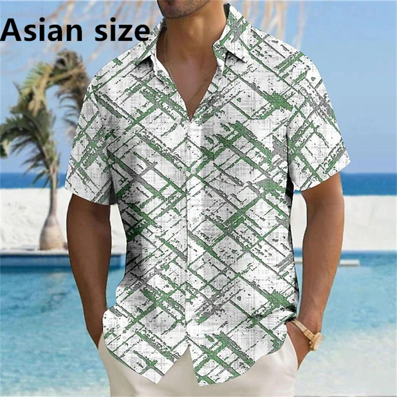 

Fashion Mens Shirt 3D Printed Geometric Pattern Button Down Shirt Summer Beach Shirt Camping Short Sleeve Unisex Formal Blouse