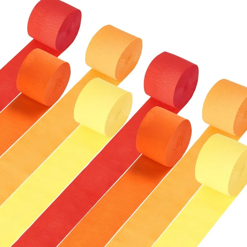 Umweltfreundliche Orange Luftschlangen Party-Dekoration 4 Rollen Orange Krepp-Papier Luftschlangen für Geburtstagsfeier Luftschlangen für Hintergrunddekoration – Detail 1
