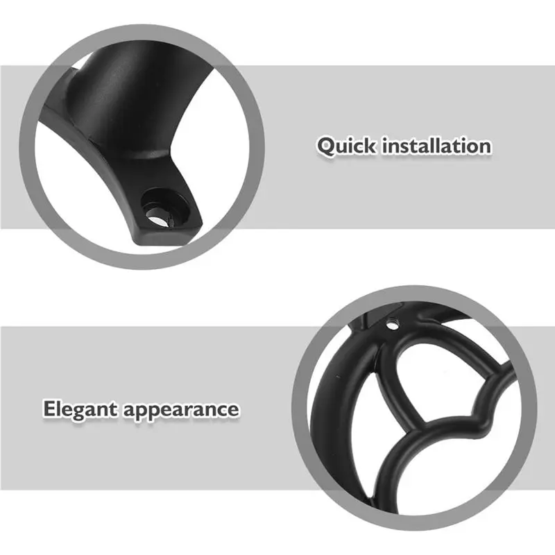[NEWA76K!】 5Pcs Ceiling Fan Blade Replacement Black Metal Bracket For Indoor Outdoor Use Ceiling Fan Repair Parts